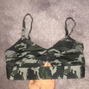 Fabletics camo sports bra